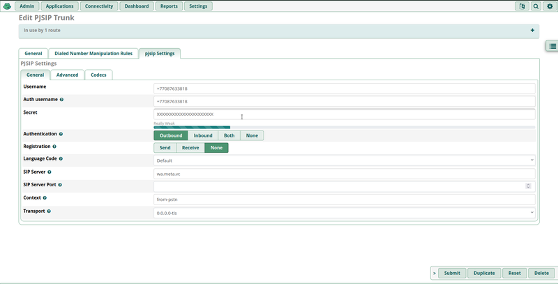 freepbx whatsapp sip trunk