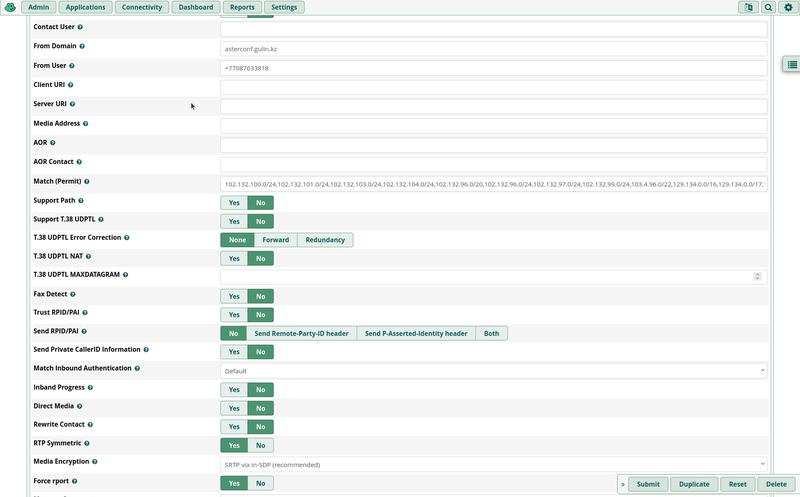 whatsapp sip trunk freepbx asterisk