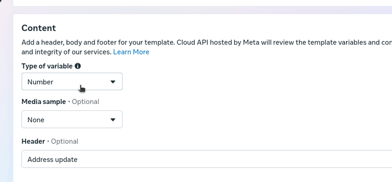 Type of variable meta template